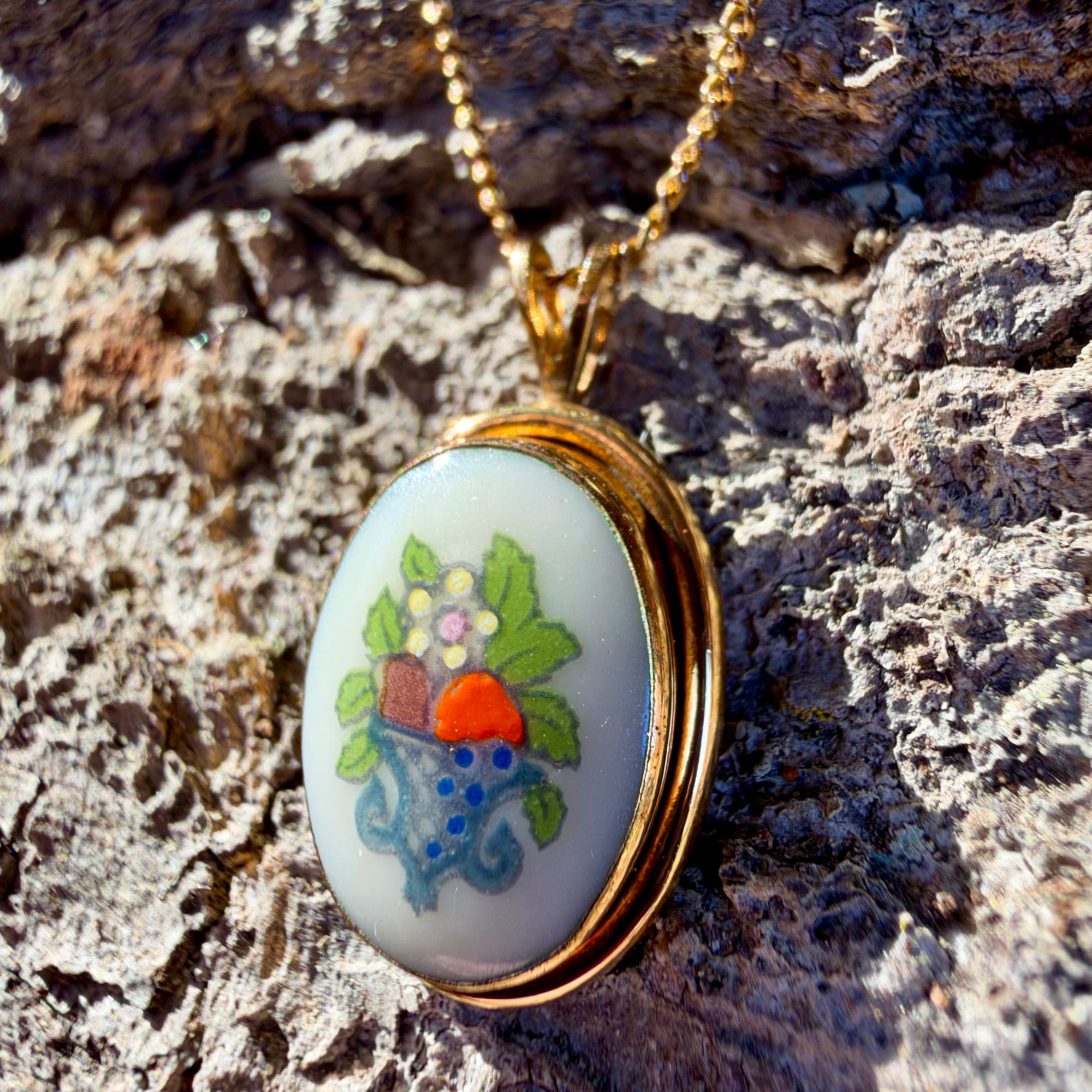 Vintage Lenox Porcelain Pendant Necklace